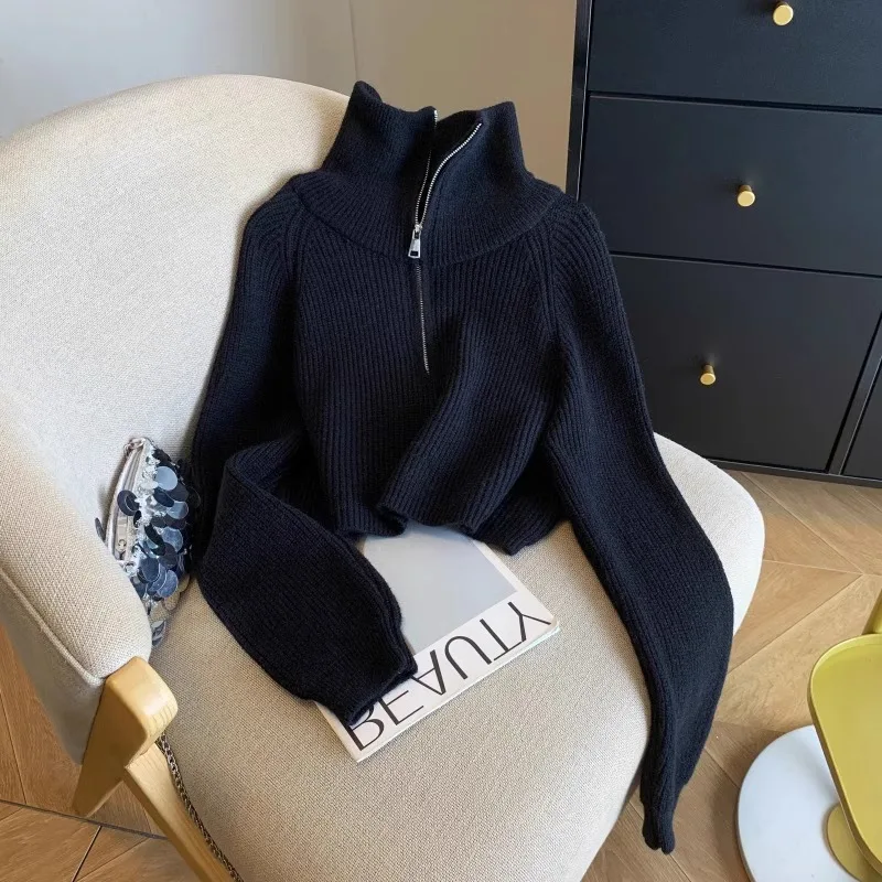 Ladies' Lazy Style Half-Zip Short Sweater Spring 2025 New Arrival Comfortable Fit Korean Fashion Large Size Inner Wear
Ladies' Lazy Style Half-Zip Short Sweater Spring 2025 New Arrival Comfortable Fit Korean Fashion Large Size Inner Wear