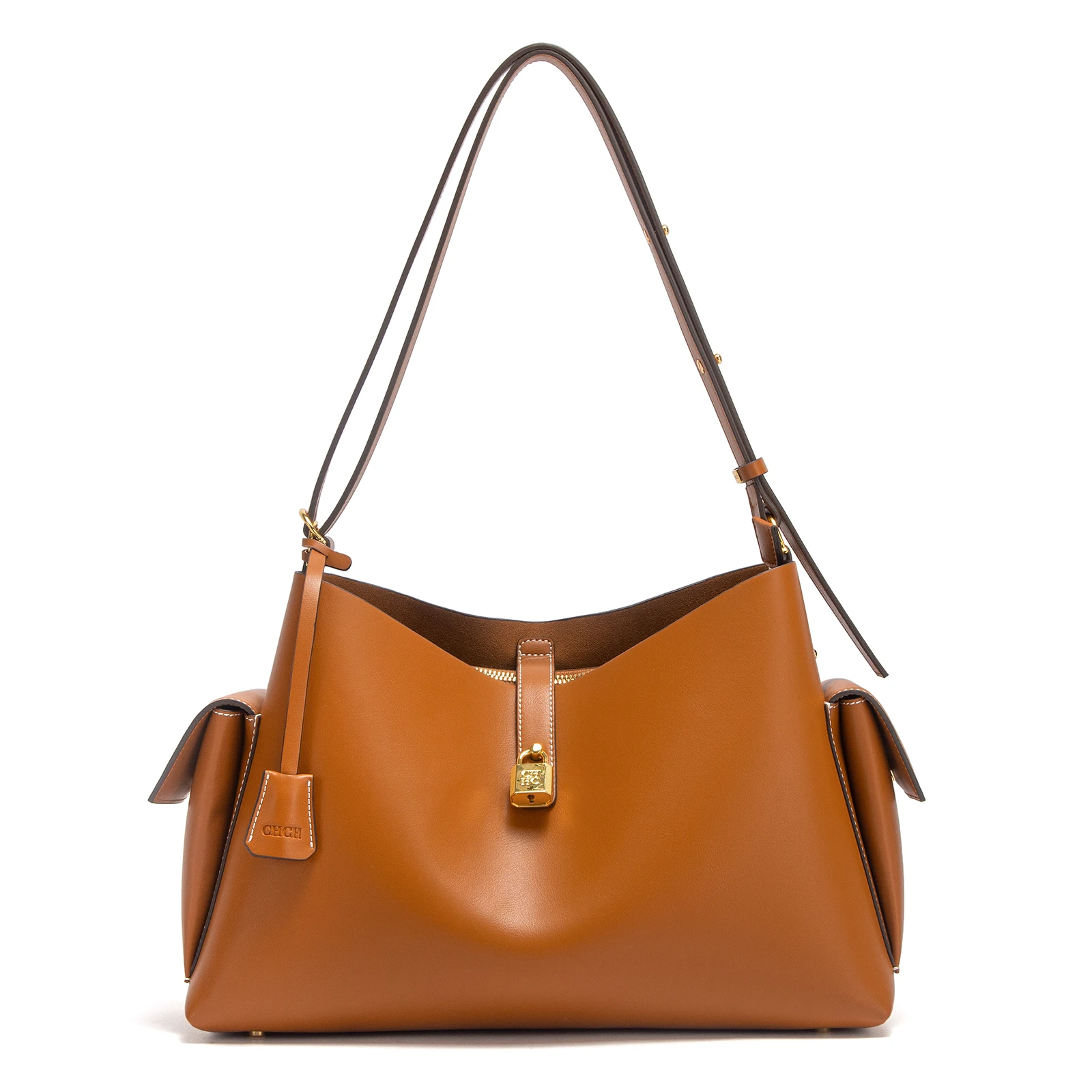 CHCH Women's Handbag 2026 Spring/Summer New Coffee Motorcycle Bag Large Capacity Women's Fashion Tote Bag
CHCH Women's Handbag 2026 Spring/Summer New Coffee Motorcycle Bag Large Capacity Women's Fashion Tote Bag