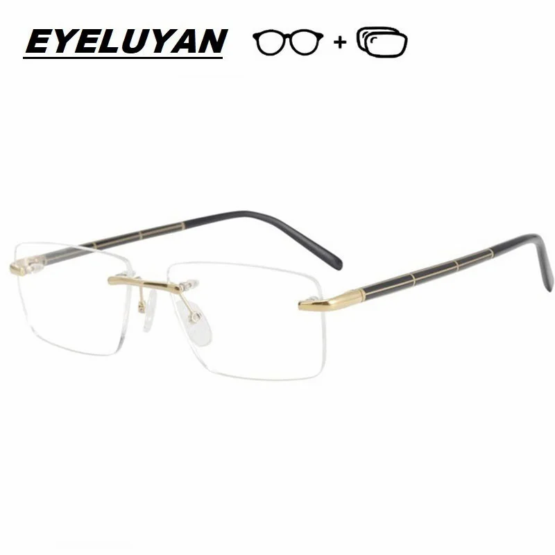 EYELUYAN Progressiv Prescription Glasses Rimless Eyeglasses Brand Designer Optical Glasses Pure Titanium Square Myopia Eyewear
EYELUYAN Progressiv Prescription Glasses Rimless Eyeglasses Brand Designer Optical Glasses Pure Titanium Square Myopia Eyewear