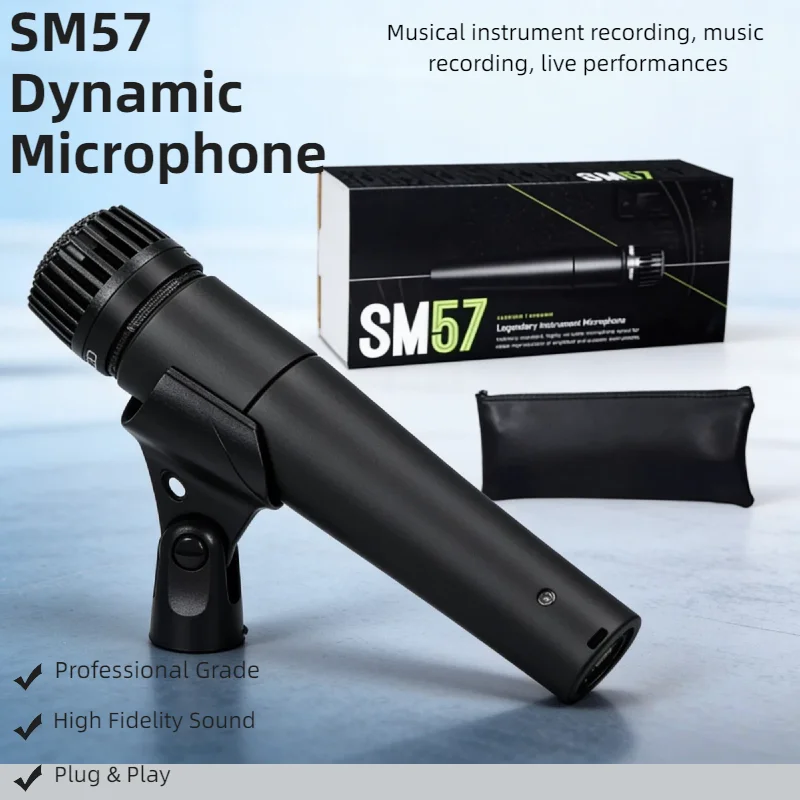 Профессиональный динамический микрофон SM 57, однонаправленный кардиоидный инструментальный микрофон для студийной записи, живого вокала BBOX
Профессиональный динамический микрофон SM 57, однонаправленный кардиоидный инструментальный микрофон для студийной записи, живого вокала BBOX