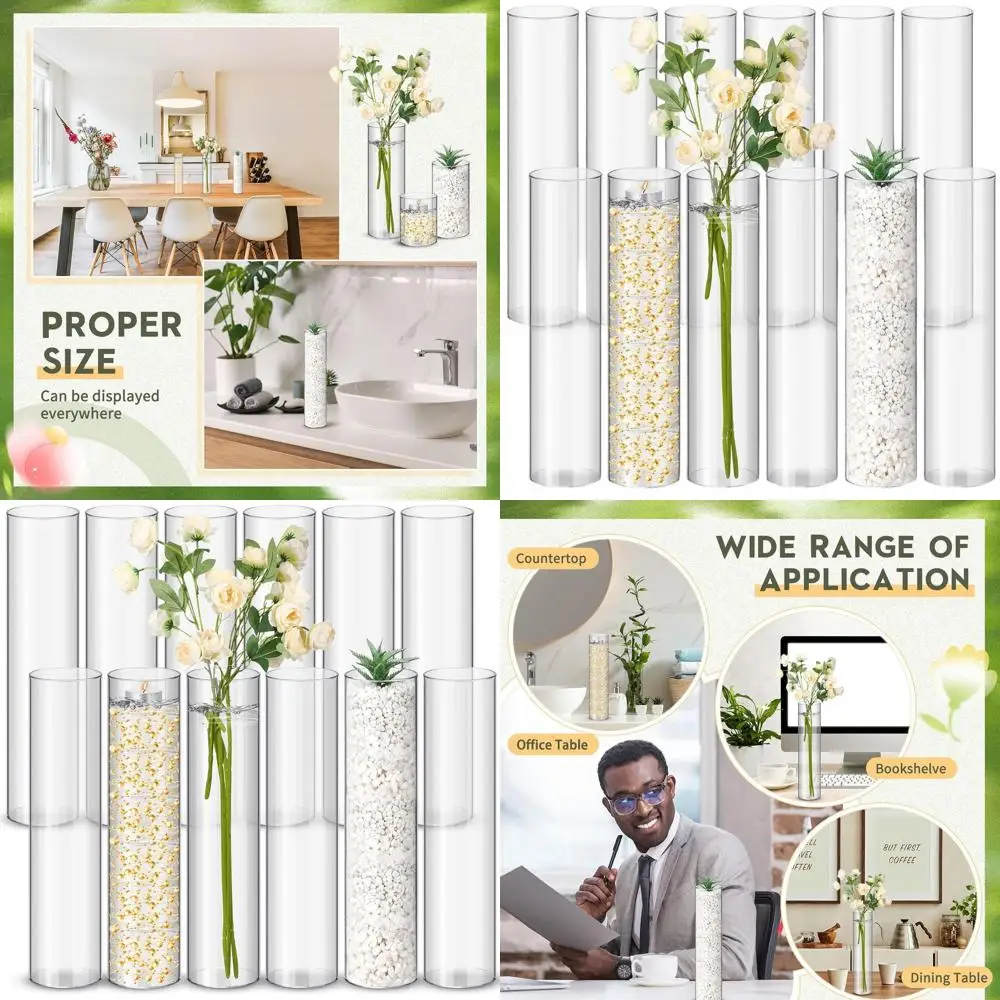 Набор из 12 прозрачных акриловых ваз-цилиндров, высотой 12 дюймов, идеально подходят для домашнего декора, свадеб и украшения столов на вечеринках
Набор из 12 прозрачных акриловых ваз-цилиндров, высотой 12 дюймов, идеально подходят для домашнего декора, свадеб и украшения столов на вечеринках