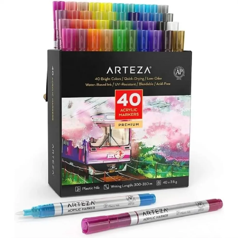 Acrylic Paint Markers Set Of 40 Assorted Colors For Canvas Glass Ceramic Rock Art Supplies
Acrylic Paint Markers Set Of 40 Assorted Colors For Canvas Glass Ceramic Rock Art Supplies