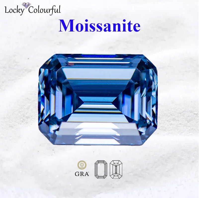 Moissanite Emerald Cut Primary Royal Blue Color VVS1 Charms Beads for Jewelry Making Bracelet Ring Material with GRA Certificate
Moissanite Emerald Cut Primary Royal Blue Color VVS1 Charms Beads for Jewelry Making Bracelet Ring Material with GRA Certificate
