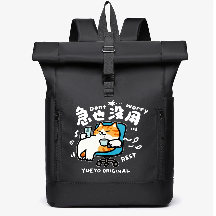 Waterproof Durable Outdoor Backpack Fun Cartoon Cat Letter Printed Roll Top Fashion Couple backpacks Men Women Daily Commute
Waterproof Durable Outdoor Backpack Fun Cartoon Cat Letter Printed Roll Top Fashion Couple backpacks Men Women Daily Commute