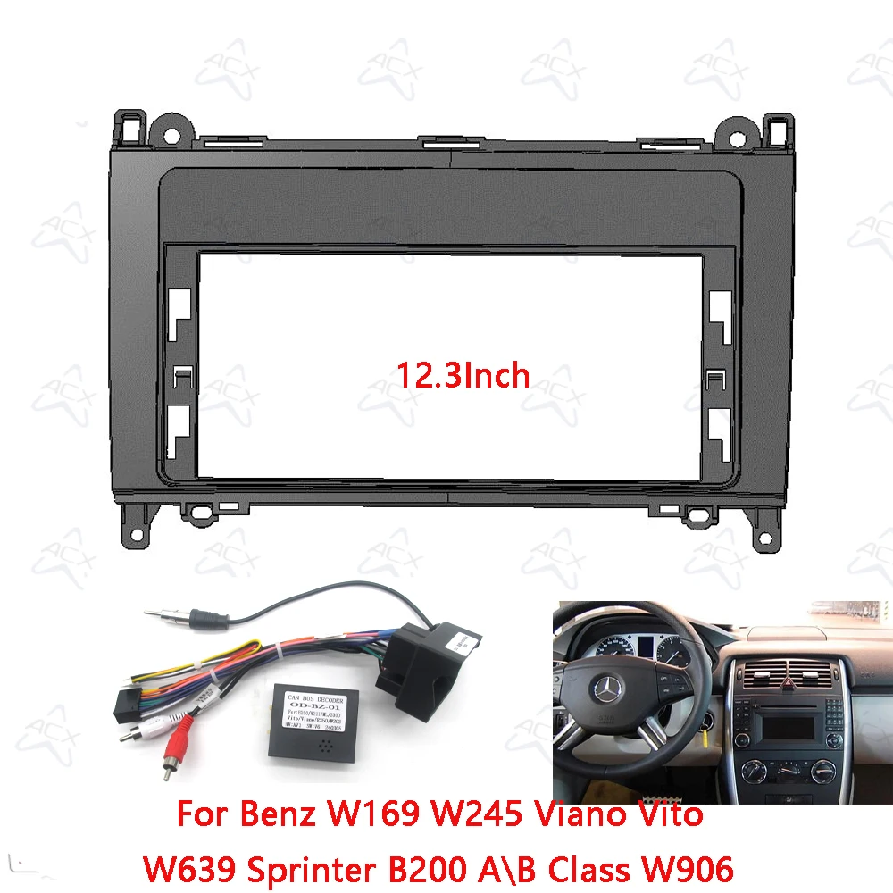 12.3INCH Car Radio Fascias For Benz W169 W245 Viano Vito W639 Sprinter B200 A\B Class W906 04-12Android Stereo Frame 2 Din Panel
12.3INCH Car Radio Fascias For Benz W169 W245 Viano Vito W639 Sprinter B200 A\B Class W906 04-12Android Stereo Frame 2 Din Panel