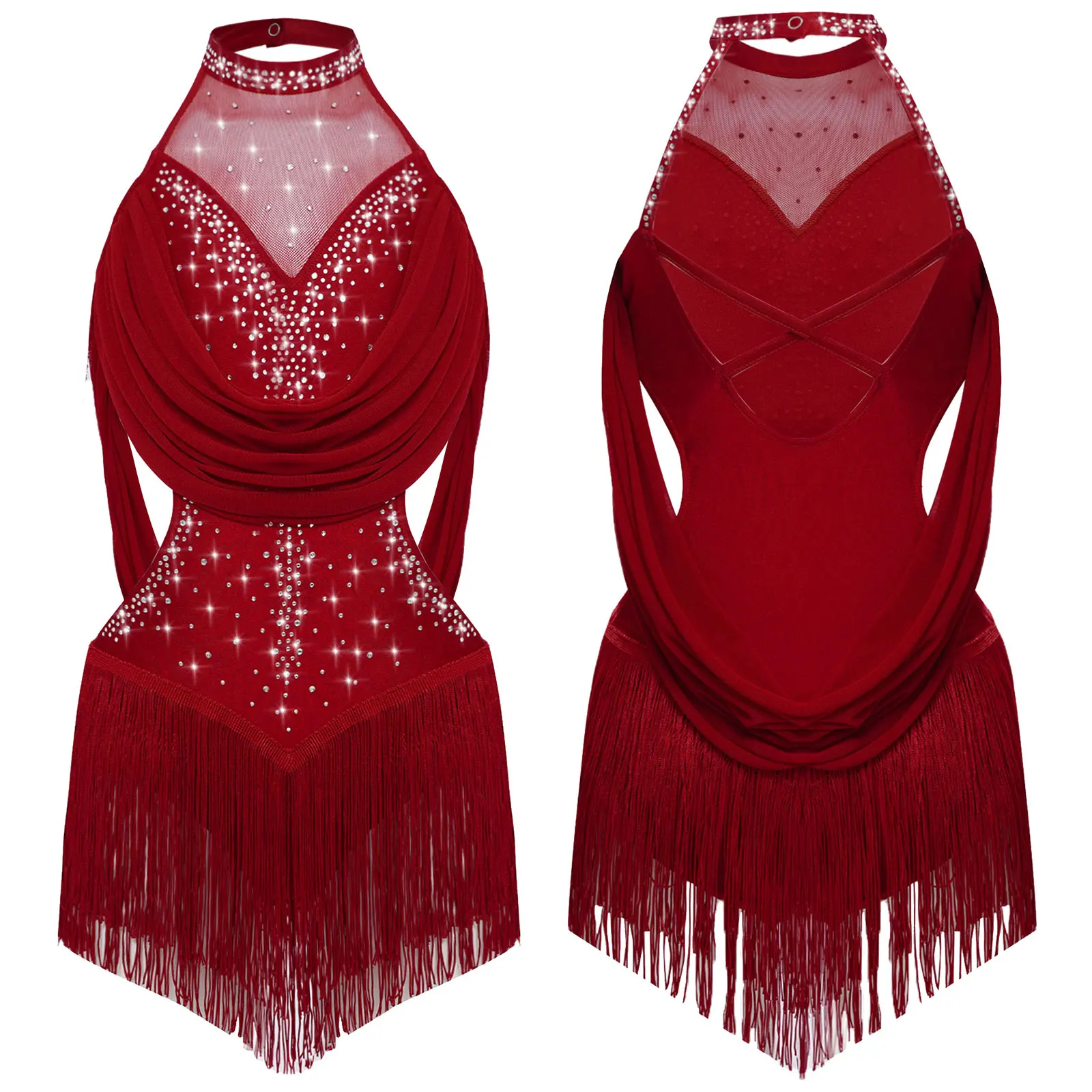 Kids Girls Ballet Leotard Dress Latin Jazz Dance Dress Sleeveless Tassel Rhinestones Gymnastics Modern Contemporary Dancewear
Kids Girls Ballet Leotard Dress Latin Jazz Dance Dress Sleeveless Tassel Rhinestones Gymnastics Modern Contemporary Dancewear