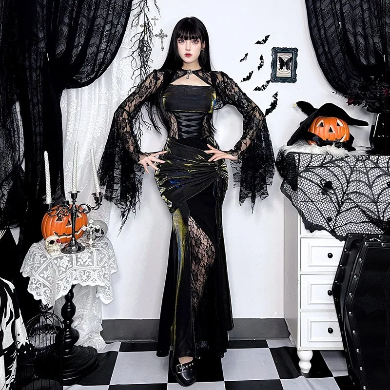Sexy Long Dress Halloween Costume Dark Gothic Nightclub Queen Ghost Bride Outfit Trendy Girl Clubbing Wedding Guest
Sexy Long Dress Halloween Costume Dark Gothic Nightclub Queen Ghost Bride Outfit Trendy Girl Clubbing Wedding Guest