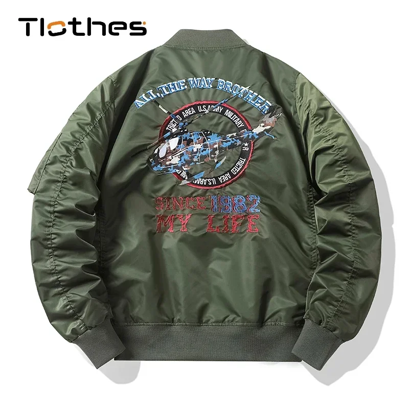 Autumn Winter Bomber Jacket Mens Clothing Outerwear Helicopter Embroidery Hip Hop Air Force Pilot Flight Military Jacket Men
Autumn Winter Bomber Jacket Mens Clothing Outerwear Helicopter Embroidery Hip Hop Air Force Pilot Flight Military Jacket Men