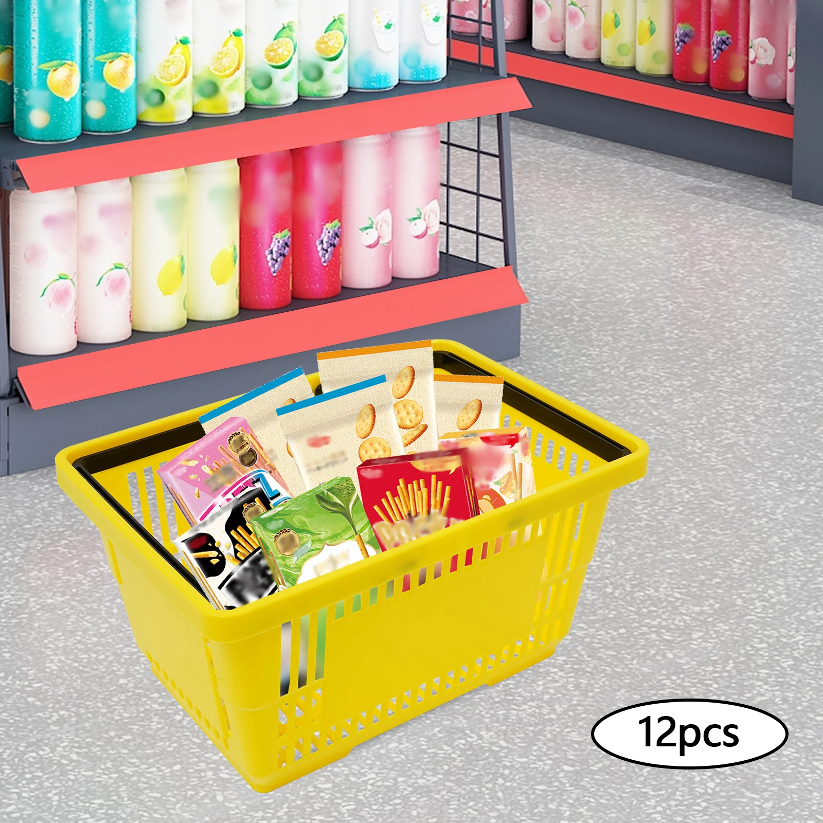 Yellow PP 43*30*23cm Portable Shopping Basket 12 Loaded Storage Basket Load-bearing Durable Storage Basket
Yellow PP 43*30*23cm Portable Shopping Basket 12 Loaded Storage Basket Load-bearing Durable Storage Basket
