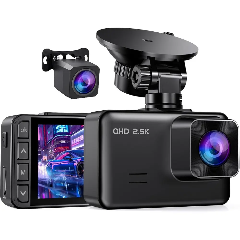 2.5K & 1080P Dual Dash Cam with 2 Display, G-Sensor, Night Vision, 24/7 Parking Monitor, Loop Recording, 170° View
2.5K & 1080P Dual Dash Cam with 2 Display, G-Sensor, Night Vision, 24/7 Parking Monitor, Loop Recording, 170° View