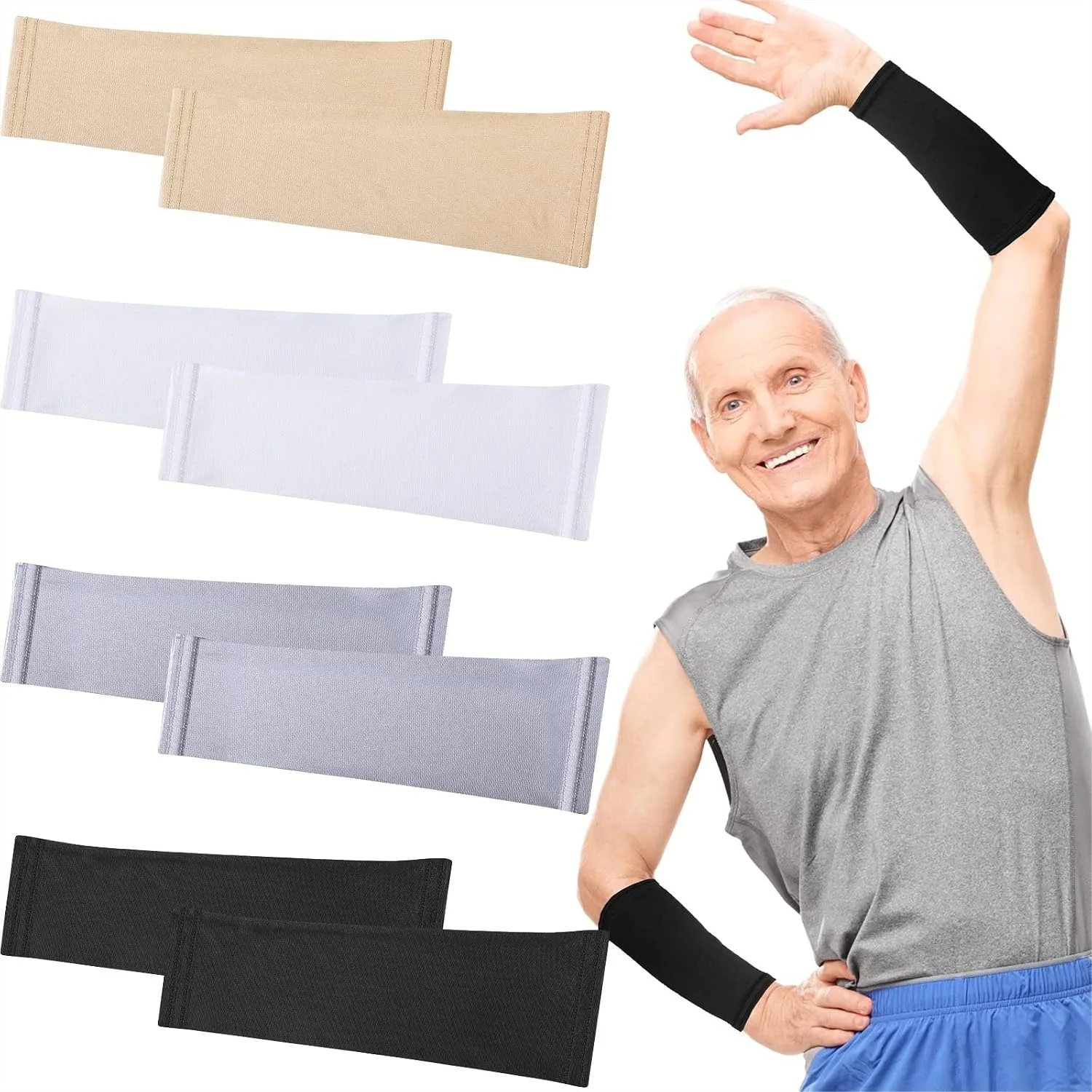 4 Pairs Arm Protection Sleeves for Men Women Sun Forearm Protector for Sports Gardening Work
4 Pairs Arm Protection Sleeves for Men Women Sun Forearm Protector for Sports Gardening Work