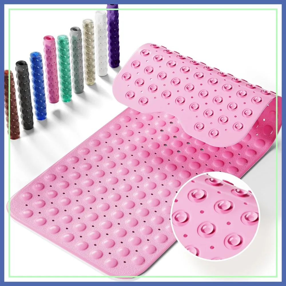 Non-Slip Bath Tub Mat, 39x16 Inch Extra Large Shower Mat with Drain Holes & Suction Cups, Machine Washable, Pink
Non-Slip Bath Tub Mat, 39x16 Inch Extra Large Shower Mat with Drain Holes & Suction Cups, Machine Washable, Pink