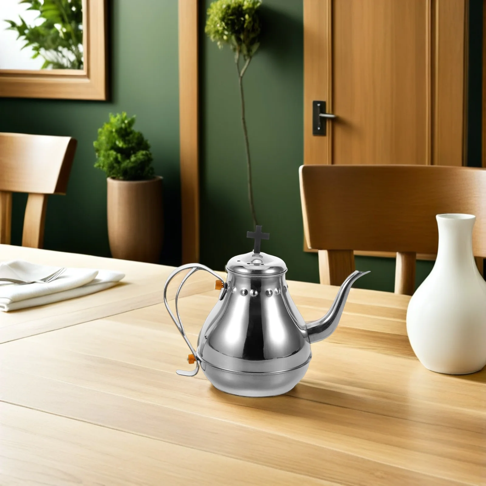 Holy Communion Stainless Steel Kettle Cross Design Elegant Vintage Restaurant Pot for Church Service Prayer Gatherings Easy
Holy Communion Stainless Steel Kettle Cross Design Elegant Vintage Restaurant Pot for Church Service Prayer Gatherings Easy