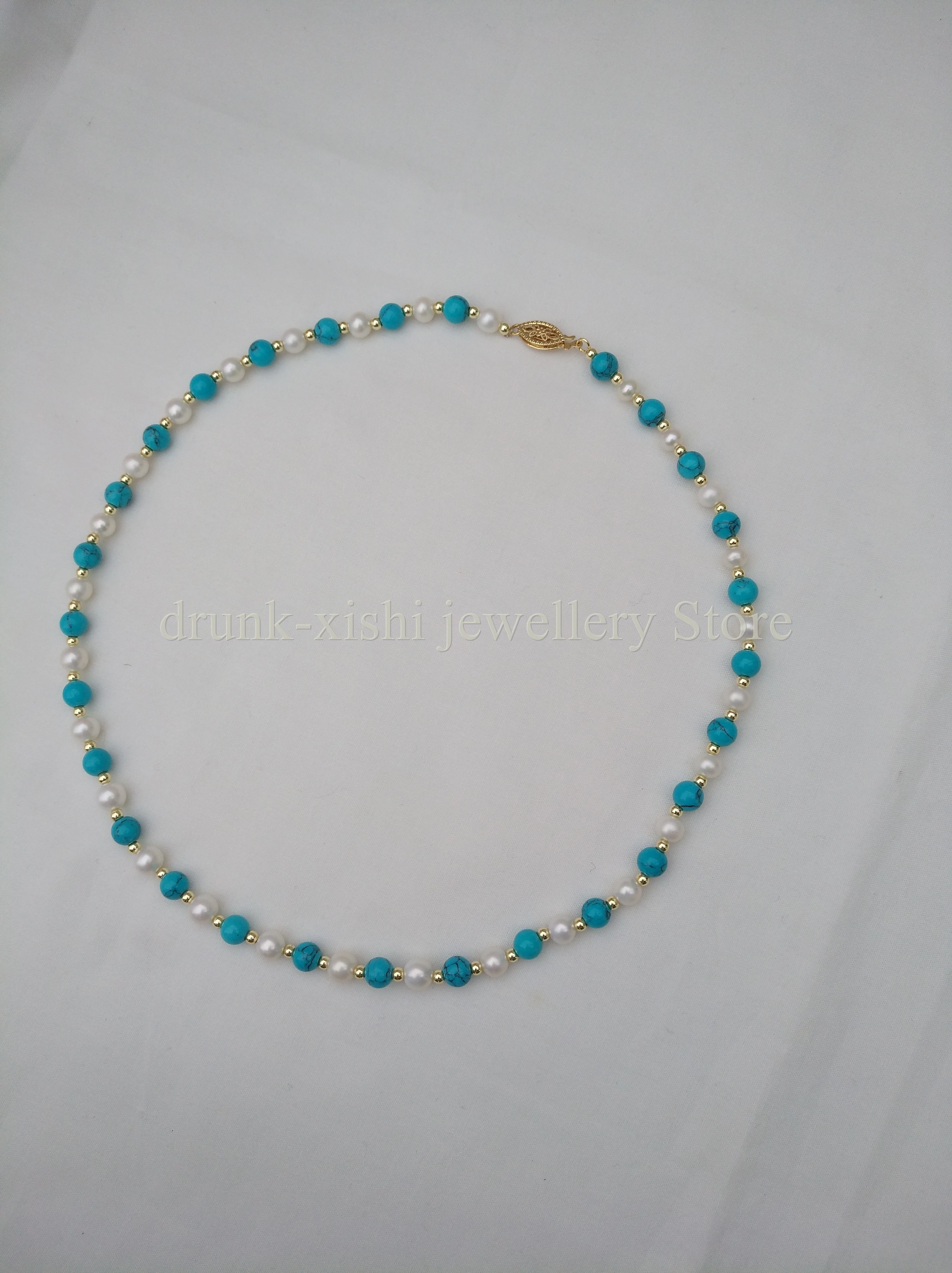 45cm White Baroque Pearl Turquoise Bead Single Vintage Necklace Free Shipping For Women Chain
45cm White Baroque Pearl Turquoise Bead Single Vintage Necklace Free Shipping For Women Chain