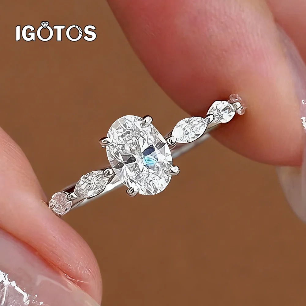 1CT Oval Cut Moissanite Rings for Women Sparkling Diamond 925 Sterling Silver Engagement Wedding Band Jewelry With Certificate
1CT Oval Cut Moissanite Rings for Women Sparkling Diamond 925 Sterling Silver Engagement Wedding Band Jewelry With Certificate