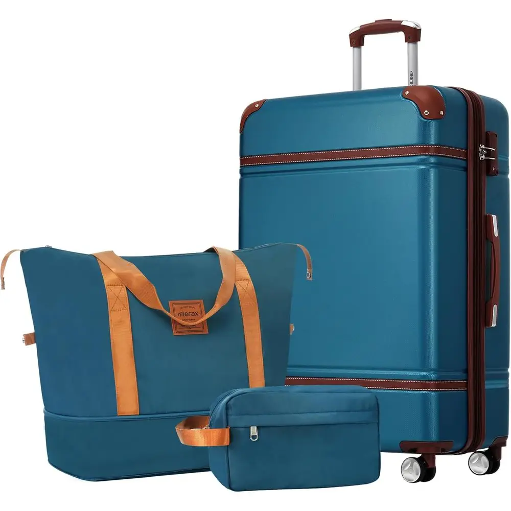 Lightweight Blue Vintage-Style Spinner Luggage with TSA Lock
Lightweight Blue Vintage-Style Spinner Luggage with TSA Lock