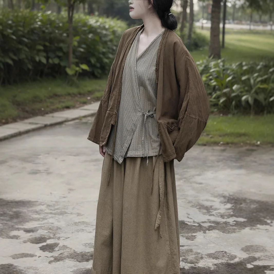 Textured combed cotton skin-friendly simple cardigan loose and versatile buckle-free lace-up short jacket fashionable and casual
Textured combed cotton skin-friendly simple cardigan loose and versatile buckle-free lace-up short jacket fashionable and casual