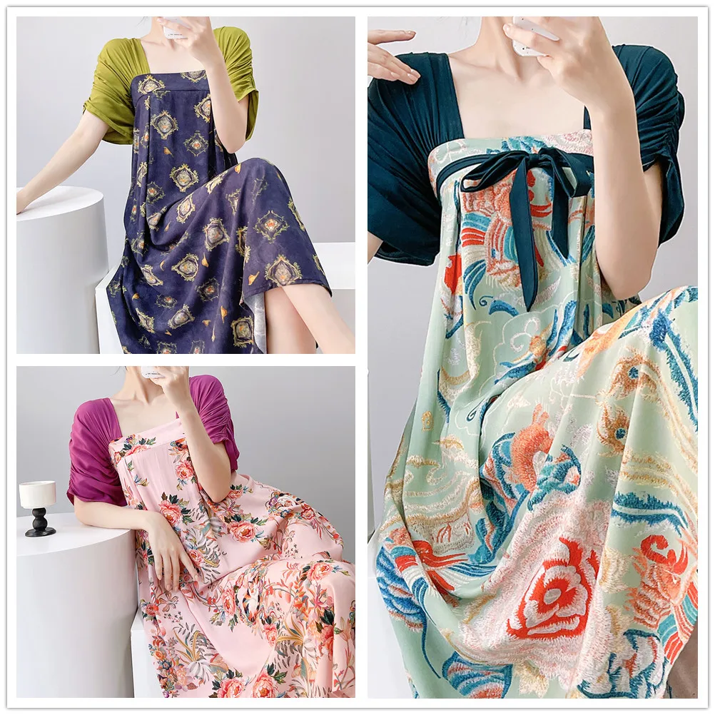 Womens Square Collar Nightgowns Viscose Nightwear Summer Dress Casual Loose Nightdress Female Women Sleepwear
Womens Square Collar Nightgowns Viscose Nightwear Summer Dress Casual Loose Nightdress Female Women Sleepwear