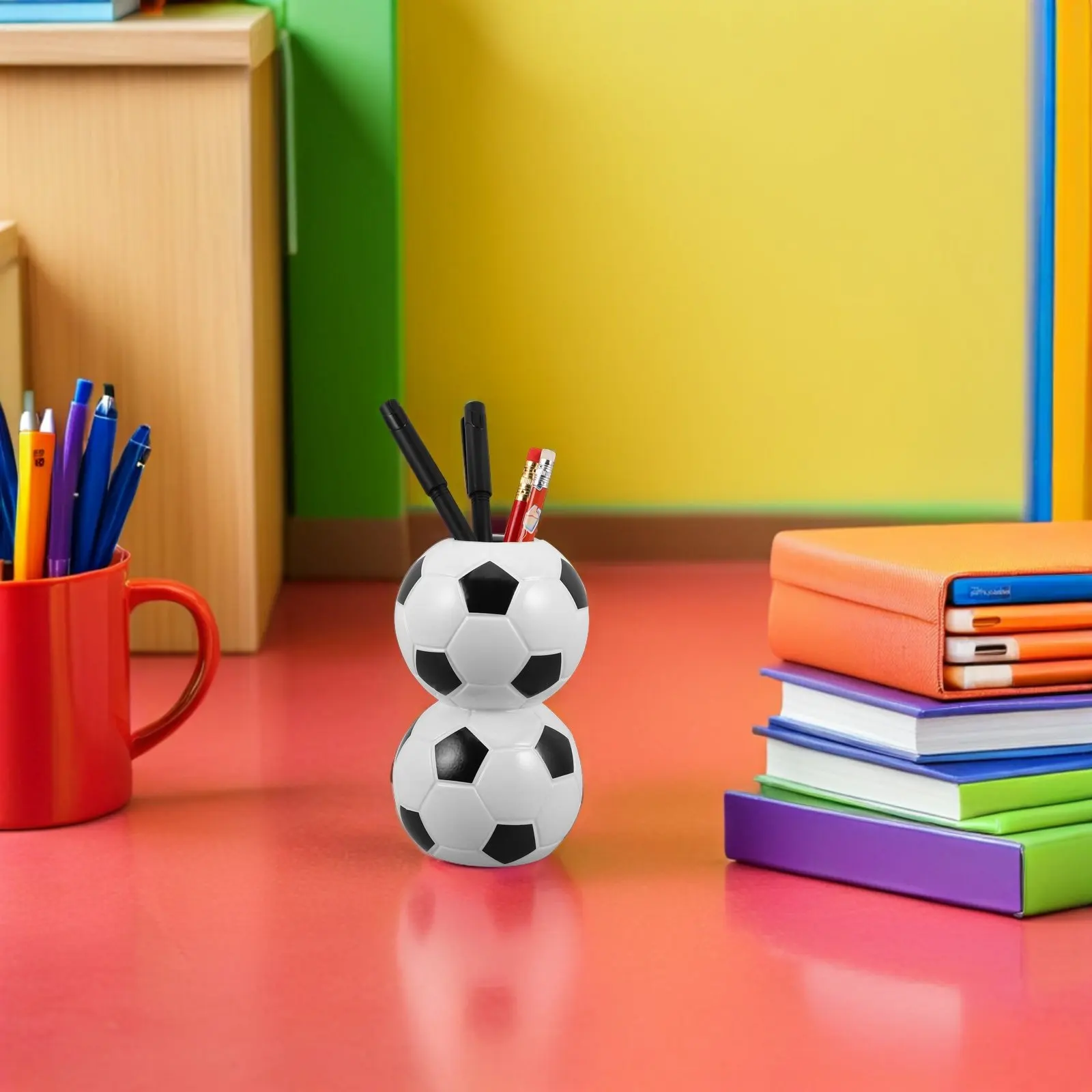 Soccer Ball Pen Holder Ceramic Desk Organizer for Football Fans Soccer-Themed Pencil Cup Makeup Brush Stand
Soccer Ball Pen Holder Ceramic Desk Organizer for Football Fans Soccer-Themed Pencil Cup Makeup Brush Stand