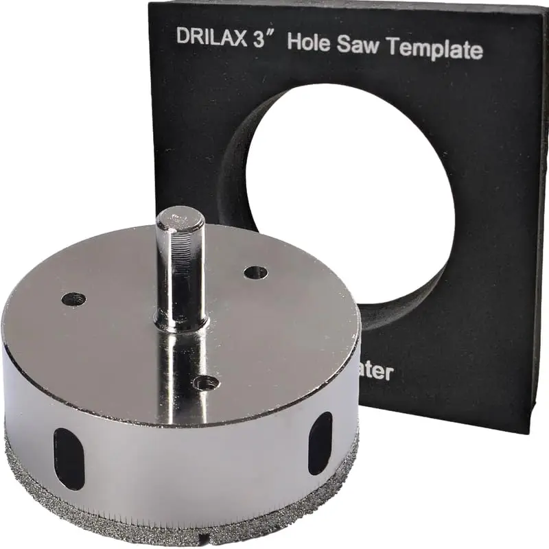 3 Inch Diamond Hole Saw Kit with Drill Guide for Vessel Sinks, Recessed Lights, Plumbing Access - Drills Glass, Tile, Granite
3 Inch Diamond Hole Saw Kit with Drill Guide for Vessel Sinks, Recessed Lights, Plumbing Access - Drills Glass, Tile, Granite