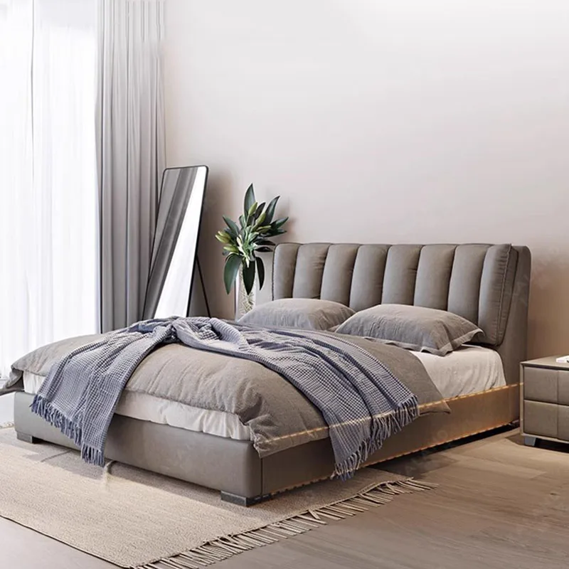Soft Nordic Double Bed Simple Storage Aesthetic Master Modern Double Bed Luxury Fabric Camas Matrimonial Bedroom Furniture
Soft Nordic Double Bed Simple Storage Aesthetic Master Modern Double Bed Luxury Fabric Camas Matrimonial Bedroom Furniture
