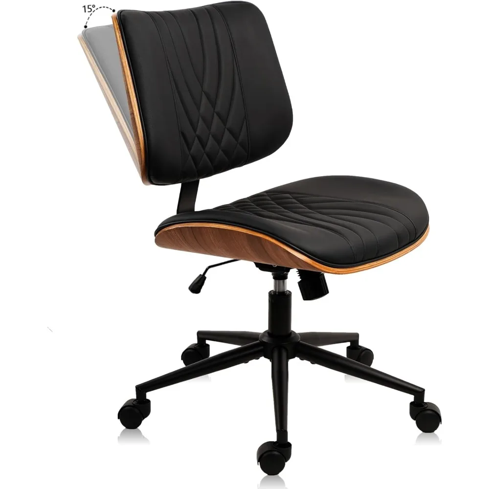 Armless Home Office Chair, Desk Chair with Wheels, Adjustable Height Reading Chair, Leather Mid Back & Swivel Computer Chair, M
Armless Home Office Chair, Desk Chair with Wheels, Adjustable Height Reading Chair, Leather Mid Back & Swivel Computer Chair, M