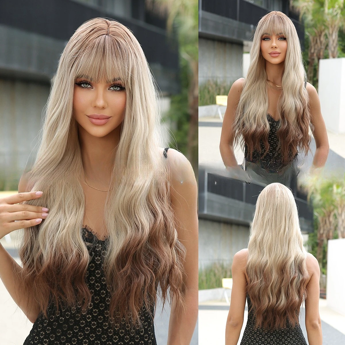 Chemical fiber wig wind women long curly hair water ripple tail dyed brown wig headgear
Chemical fiber wig wind women long curly hair water ripple tail dyed brown wig headgear
