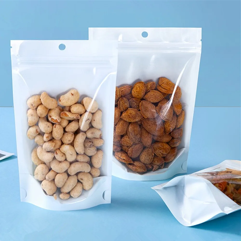 100pcs White Stand Up Aluminized Foil Zip Lock Bags with Clear Front - Resealable Plastic Pouches for Food Snacks Coffee Storage
100pcs White Stand Up Aluminized Foil Zip Lock Bags with Clear Front - Resealable Plastic Pouches for Food Snacks Coffee Storage