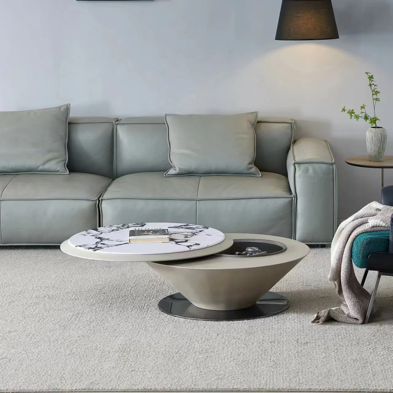 Rotating Coffee Table Bulgari Microlite Home Living Room Small Apartment Designer Creative Coffee Table
Rotating Coffee Table Bulgari Microlite Home Living Room Small Apartment Designer Creative Coffee Table