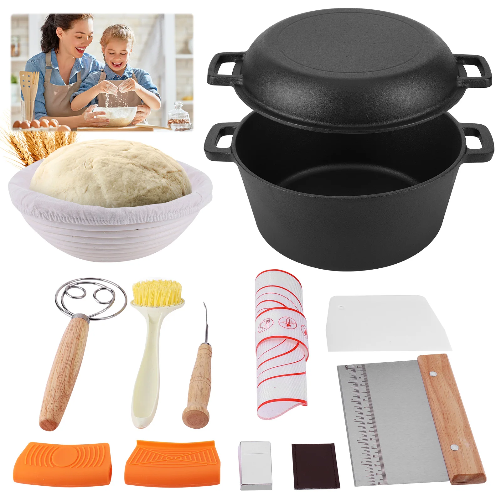 Голландская духовка для хлеба с крышкой для сковороды, кастрюля для жарки, двойного назначения, стартовая кастрюля для приготовления на ударе, комплект для кемпинга в помещении и на открытом воздухе
Голландская духовка для хлеба с крышкой для сковороды, кастрюля для жарки, двойного назначения, стартовая кастрюля для приготовления на ударе, комплект для кемпинга в помещении и на открытом воздухе