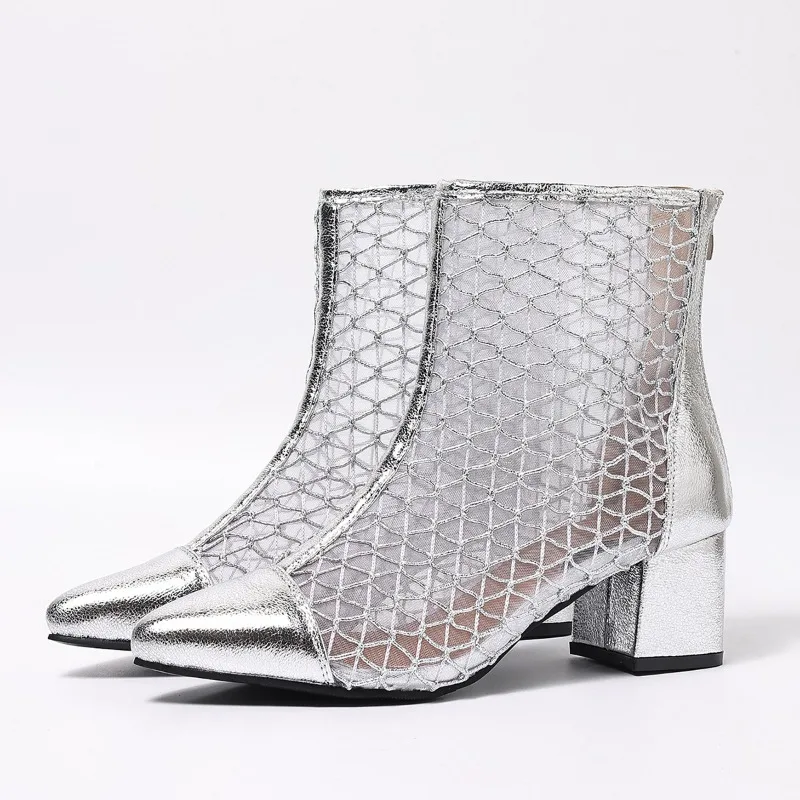 Summer Hollowed Women's Short Boots Pointed Tip Mesh Breathable Women's Cool Boots Comfort After Zipper Thick Heel Women's Shoes
Summer Hollowed Women's Short Boots Pointed Tip Mesh Breathable Women's Cool Boots Comfort After Zipper Thick Heel Women's Shoes