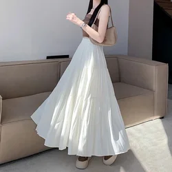 2024 New Summer Elegant High-Waisted Slimming Pear-Shaped A- Line White Long Dress For Women With Big Skirt 2024 New Summer Elegant High-Waisted Slimming Pear-Shaped A- Line White Long Dress For Women With Big Skirt