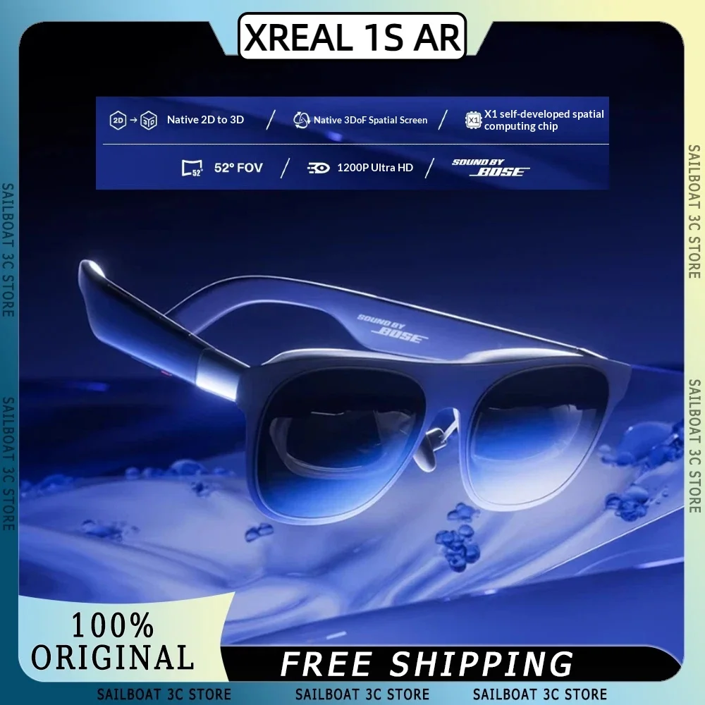 XREAL 1S AR Smart Glasses Native 2D to 3D Conversion 6DoF Hover 3DoF 0DoF 1920*1200 120Hz 31-500-inch 1-10m Giant Screen 52° FOV
XREAL 1S AR Smart Glasses Native 2D to 3D Conversion 6DoF Hover 3DoF 0DoF 1920*1200 120Hz 31-500-inch 1-10m Giant Screen 52° FOV