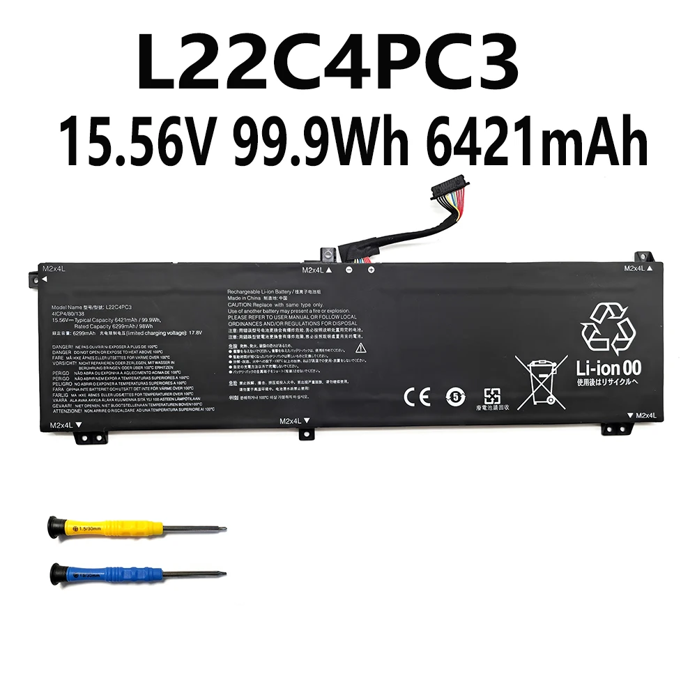 L22C4PC3 15,56 В 99,9 Втч 6421 мАч Аккумулятор для ноутбука Lenovo Y9000X 2023 Legion Slim 7 16IRH8 L22D4PC3 L22M4PC3 Бесплатные инструменты
L22C4PC3 15,56 В 99,9 Втч 6421 мАч Аккумулятор для ноутбука Lenovo Y9000X 2023 Legion Slim 7 16IRH8 L22D4PC3 L22M4PC3 Бесплатные инструменты