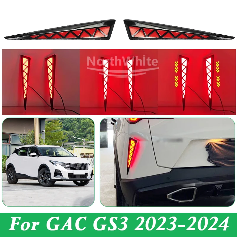 Светодиодный отражатель заднего бампера для GAC GS3 2023-2024, противотуманная фара, стоп-сигнал, динамический поворот, задний противотуманный фонарь, светильник бампера
Светодиодный отражатель заднего бампера для GAC GS3 2023-2024, противотуманная фара, стоп-сигнал, динамический поворот, задний противотуманный фонарь, светильник бампера