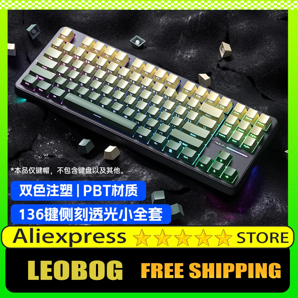 LEOBOG PBT Keycap 136, двухцветный литой под давлением полупрозрачный колпачок с градиентной гравировкой, небольшой набор 68/75/87/98, аксессуары
LEOBOG PBT Keycap 136, двухцветный литой под давлением полупрозрачный колпачок с градиентной гравировкой, небольшой набор 68/75/87/98, аксессуары