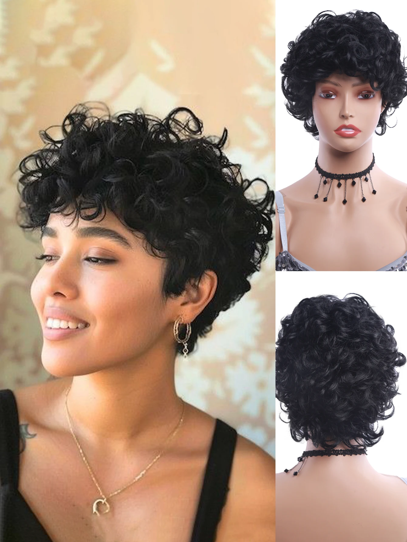 Synthetic bob wig for Women's wigs 10 inch Short Curly Wig female With Bangs Colored Hair Allure Cosplay Daily Heat Resistant
Synthetic bob wig for Women's wigs 10 inch Short Curly Wig female With Bangs Colored Hair Allure Cosplay Daily Heat Resistant