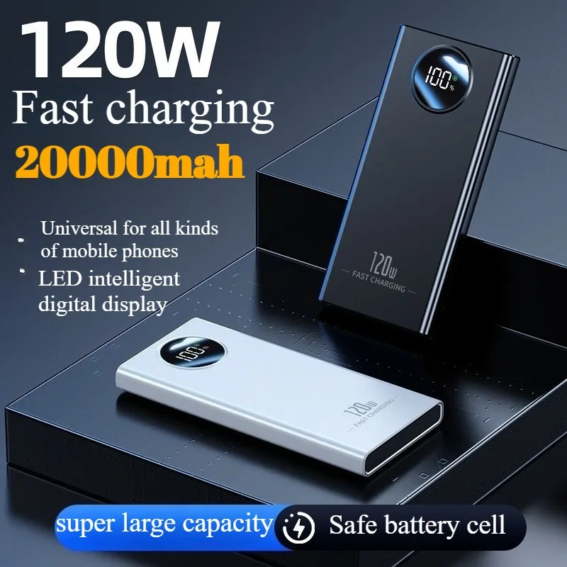 120 Вт Power Bank Сверхбыстрая зарядка 20000 мАч Высокая емкость Портативная мобильная поддержка питания для Iphone Samsung Power Bank
120 Вт Power Bank Сверхбыстрая зарядка 20000 мАч Высокая емкость Портативная мобильная поддержка питания для Iphone Samsung Power Bank