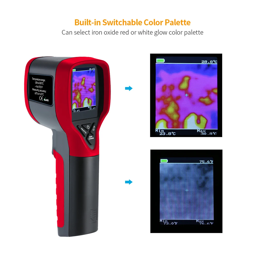 TOOLTOP 32*32 Thermal Imaging Camera ℃/℉ Switching Built-in Battery -20℃-300℃ Data Store Color Screen Infrared Thermal Imager
TOOLTOP 32*32 Thermal Imaging Camera ℃/℉ Switching Built-in Battery -20℃-300℃ Data Store Color Screen Infrared Thermal Imager