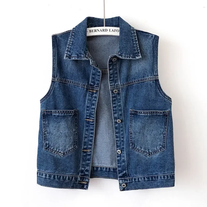 Spring New Vintage Dark Blue Denim Vest Women Waistcoat Slim Short Big Pocket Cowboy Sleeveless Jacket Casual Jeans Vests Female
Spring New Vintage Dark Blue Denim Vest Women Waistcoat Slim Short Big Pocket Cowboy Sleeveless Jacket Casual Jeans Vests Female