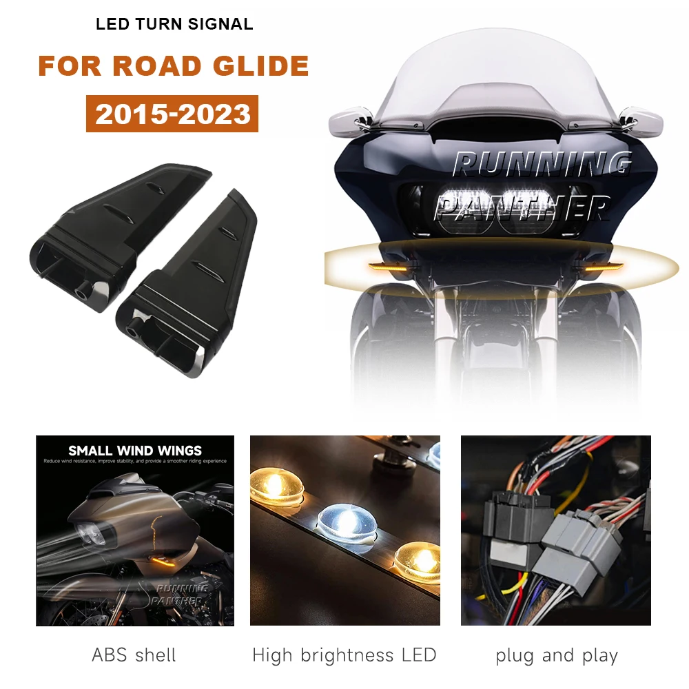 For Harley Road Glide FLTRX FLTRK FLTRU 2015-2023 Motorcycle Side LED Turn Signal Flowing Lights Double flashing Lamps Black
For Harley Road Glide FLTRX FLTRK FLTRU 2015-2023 Motorcycle Side LED Turn Signal Flowing Lights Double flashing Lamps Black