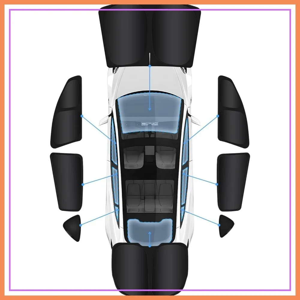 8-Piece Sunshade Set for Tesla Model Y 2020-2025, UV Protection, Silver & Black
8-Piece Sunshade Set for Tesla Model Y 2020-2025, UV Protection, Silver & Black
