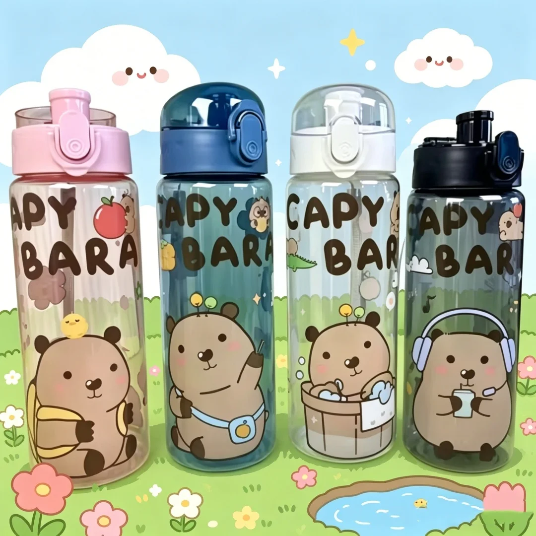 780ml Capybara transparent Cup Cute Cartoon Water Bottle with Carry Strap Leakproof Portable Outdoor Drinking Cup Sports Bottle
780ml Capybara transparent Cup Cute Cartoon Water Bottle with Carry Strap Leakproof Portable Outdoor Drinking Cup Sports Bottle