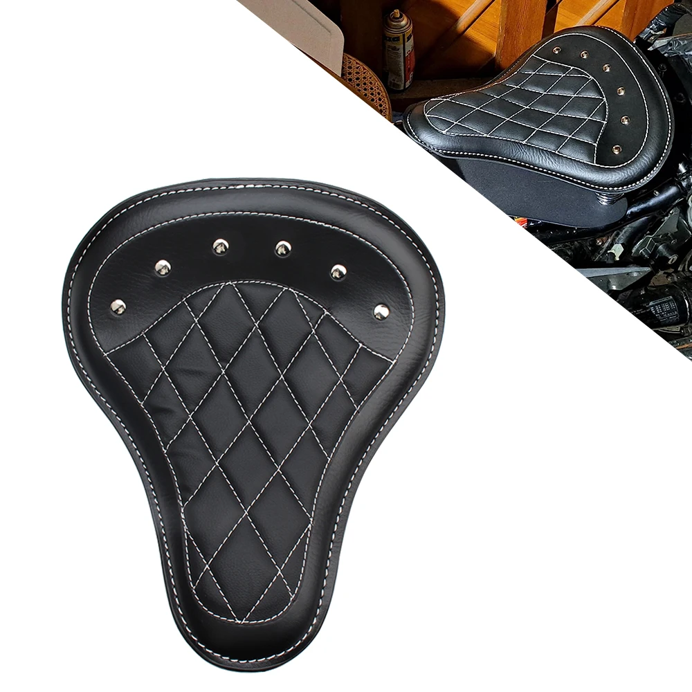 Universal Motorcycle Seat, Diamond Pattern PU Leather with Rivets & Shock Absorbing Spring for Comfort Upgrade Black
Universal Motorcycle Seat, Diamond Pattern PU Leather with Rivets & Shock Absorbing Spring for Comfort Upgrade Black