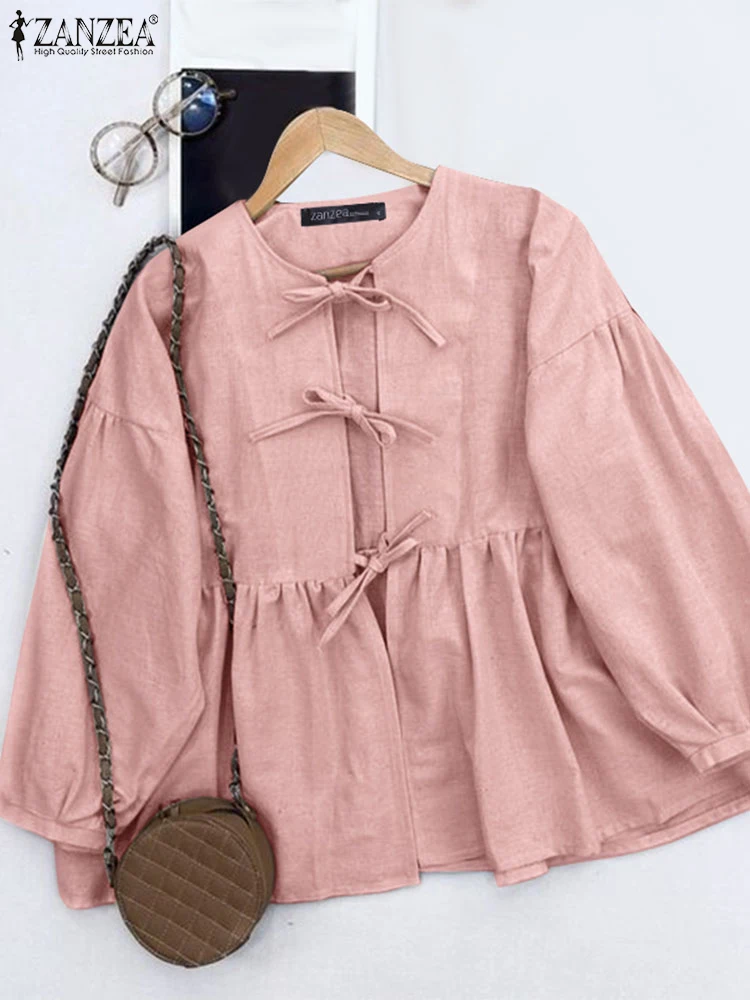 ZANZEA Women Solid Color Blouse Fashion Lace-Up Shirts 2025 Summer Long Lantern Sleeve Pleats Tops Holiday Korean Blusas Tunics
ZANZEA Women Solid Color Blouse Fashion Lace-Up Shirts 2025 Summer Long Lantern Sleeve Pleats Tops Holiday Korean Blusas Tunics