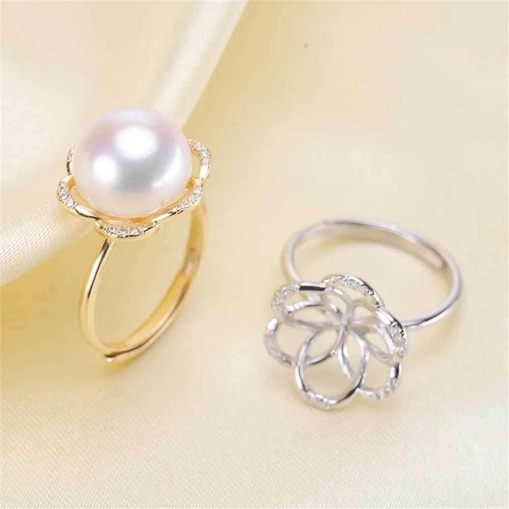 S925 Silver Sterling Ring Inlaid Zirconia Half Hole Pearl Ring Base Resizable Design DIY Handmade Fine Jewelry Ring Accessories
S925 Silver Sterling Ring Inlaid Zirconia Half Hole Pearl Ring Base Resizable Design DIY Handmade Fine Jewelry Ring Accessories