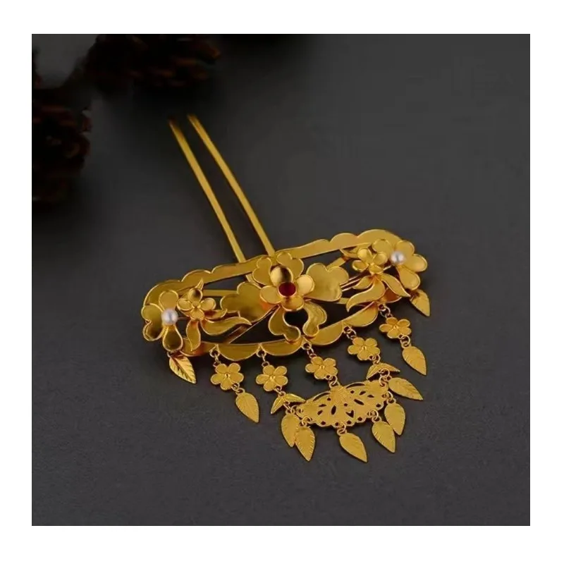 Copper-plated Hanfu Hair Accessories, Top Hairpin, Court Antique Lotus Headdress, Restoration of Ancient Fringed Step Headdress,
Copper-plated Hanfu Hair Accessories, Top Hairpin, Court Antique Lotus Headdress, Restoration of Ancient Fringed Step Headdress,