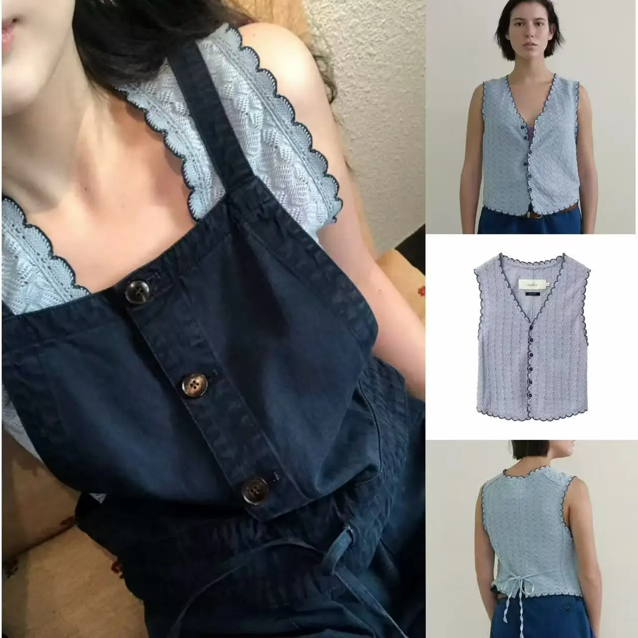 Korean Style Knitted Vest Wave Pattern Sleeveless Top V-Neck Layering Outerwear Women's Fashion Summer Season Regular Length
Korean Style Knitted Vest Wave Pattern Sleeveless Top V-Neck Layering Outerwear Women's Fashion Summer Season Regular Length