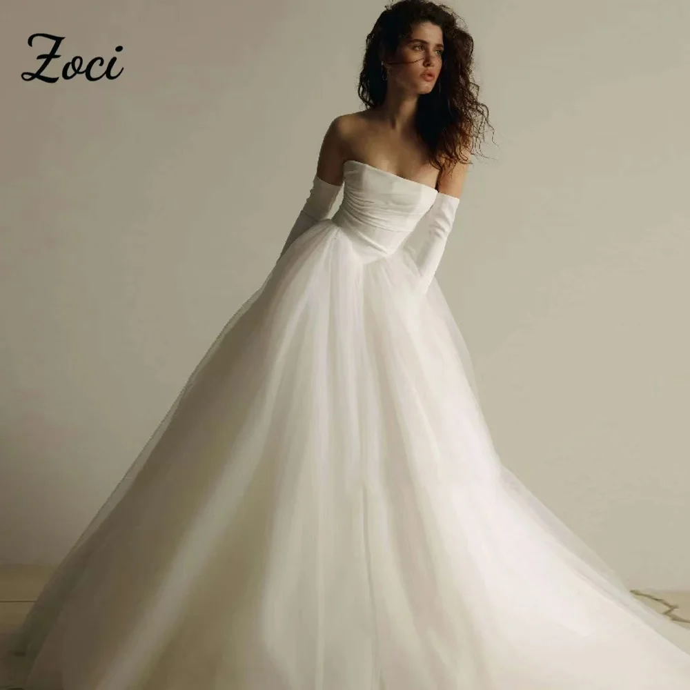 Zoci Fairy Tulle Strapless A Line Korea Wedding Dresses PhotosShoot Women Wedding Dress Customized Long Sleeve Puffy Bride Gown
Zoci Fairy Tulle Strapless A Line Korea Wedding Dresses PhotosShoot Women Wedding Dress Customized Long Sleeve Puffy Bride Gown