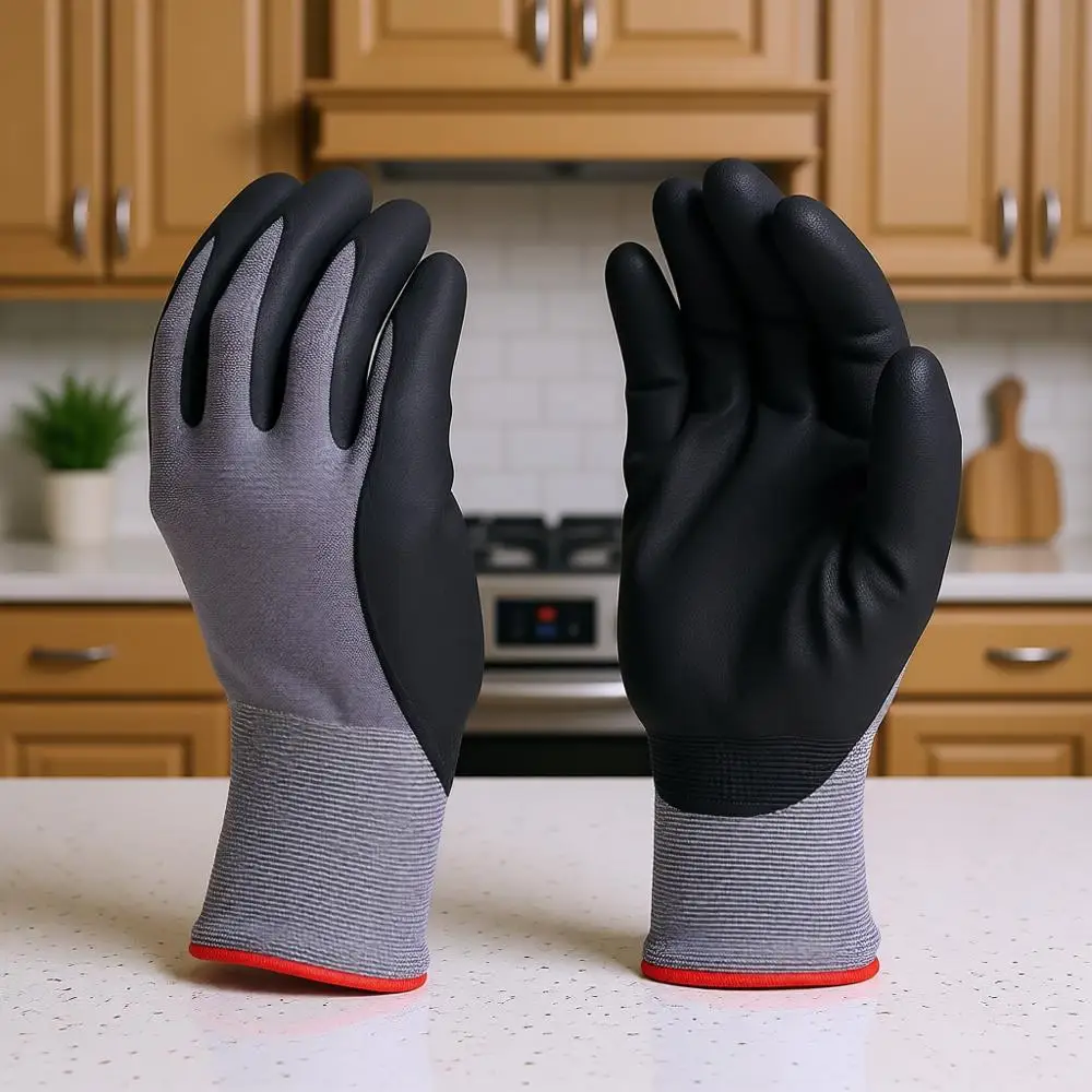 Рабочие перчатки с нитриловым покрытием и нейлоновой подкладкой, совместимые с сенсорными экранами, серые, размер L, 12 пар
Рабочие перчатки с нитриловым покрытием и нейлоновой подкладкой, совместимые с сенсорными экранами, серые, размер L, 12 пар